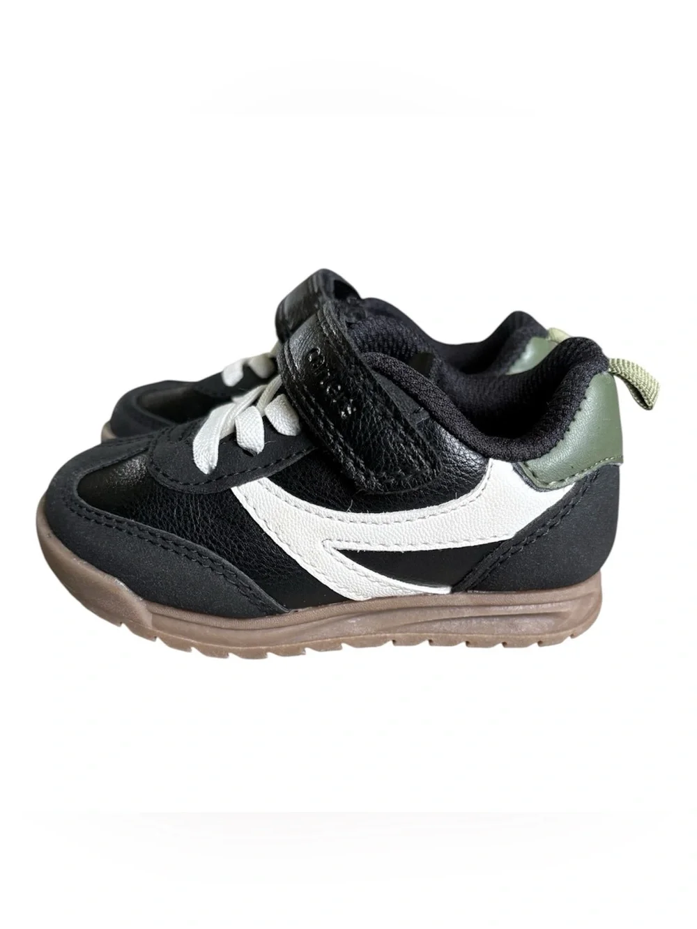 Carter's Classic Black/White Hook & Loop Low Top Sneakers US 5